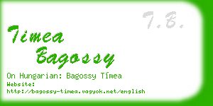 timea bagossy business card